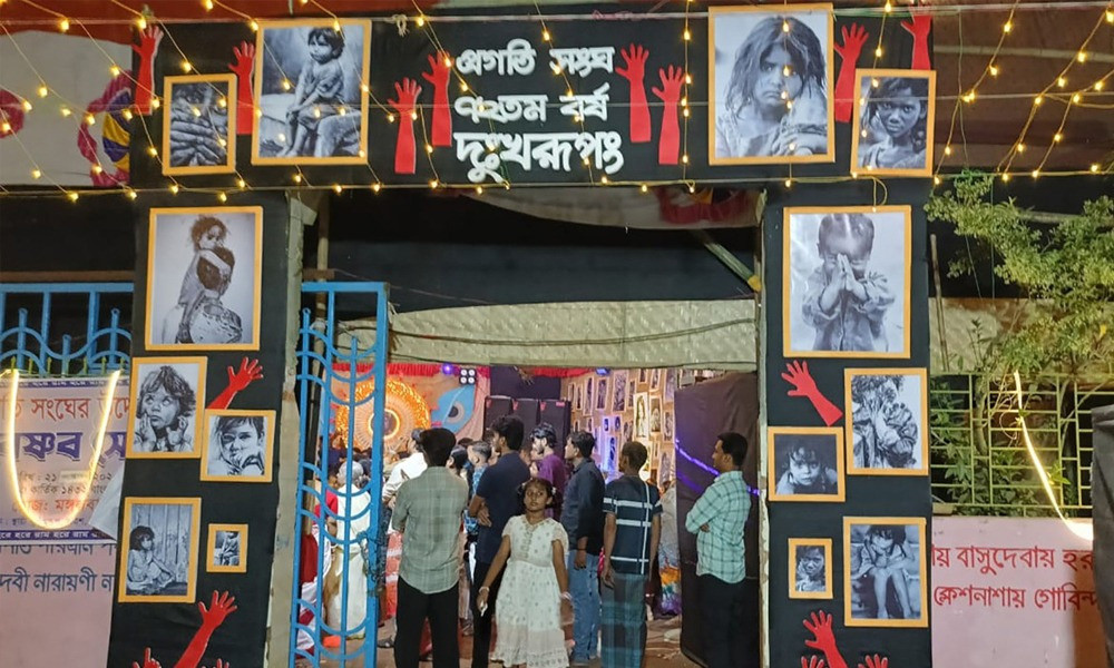 শ্যামাপূজায় ফুটে উঠলো গাজার যুদ্ধবিধ্বস্ত পরিস্থিতি, ভিন্নধর্মী থিম ‘দুঃখরূপং’