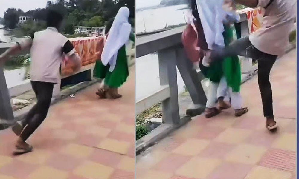 স্কুলছাত্রীকে লাথির ভিডিও ভাইরাল, ভুক্তভোগীকেই দেওয়া হলো টিসি