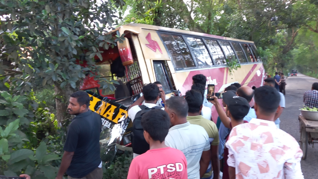 মাদারীপুরে গাছের সঙ্গে যাত্রীবাহী বাসের ধাক্কা, আহত ১৫